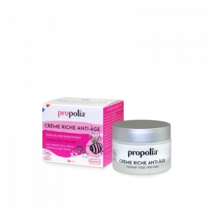 Crema antienvejecimiento orgánica rica - Polen de abeja y ácido hialurónico (Propolia)